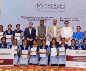 హైదరాబాద్‌లో మలబార్ గోల్డ్ & డైమండ్స్ యొక్క సీఎస్ఆర్ స్కాలర్‌షిప్ కార్యక్రమాన్ని ప్రారంభించిన తెలంగాణ ఐటీ శాఖా మంత్రి డి. శ్రీధర్ బాబు